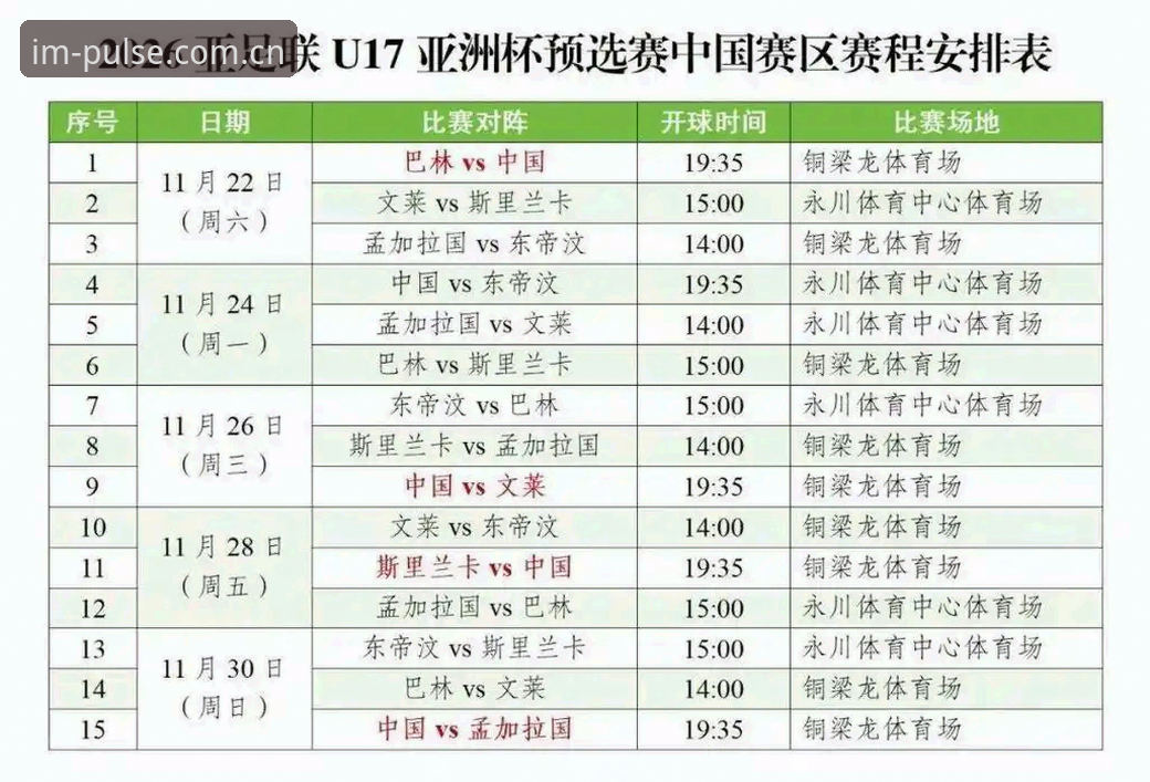 U17世界杯完整观赛指南：用im电竞体育平台解锁中国足球新生代潜力